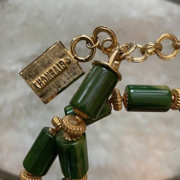 Givenchy Faux Jade Tubular Vintage Belt or Necklace 32" - Picture 4 of 6